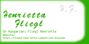 henrietta fliegl business card